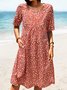 Casual Loose Floral Midi