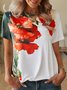 Fit Jersey Floral Crew Neck T-shirt