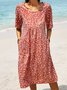 Casual Loose Floral Midi