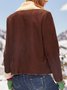Brown Holiday Faux Suede Long Sleeve Shawl Collar Jacket