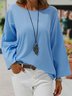 Solid Cotton Loose Casual Top