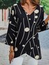 Black Crew Neck Polka Dots Top