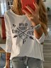 Printed Casual Fit Cotton-Blend Top