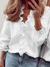 Polyester Fibre V Neck Floral Loose Blouses