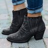 Block Heel Casual Rivet Boots