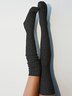 Twist Solid Color  Knit Casual Socks