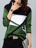 Jersey Crew Neck Geometric Lady T-shirt