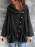 Loosen Crew Neck Cotton Blends Overcoat