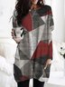 Cotton Blends Loosen Crew Neck Knitting Dress