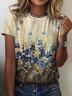 Floral Loose Casual Jersey T-shirt