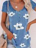 Floral Casual Crew Neck T-shirt