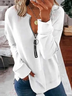 Casual Solid Loose Hoodies & Sweatshirt