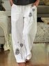 Cotton-Blend Loose Printed Trousers