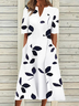 Polyester Fibre Casual Loose Midi