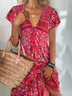 Ethnic V Neck Boho Maxi