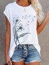 Crew Neck Casual Dandelion T-shirt