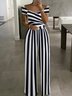 Jersey Cold Shoulder H-Line Jumpsuits&rompers