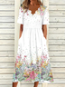 V Neck Casual Jersey Midi