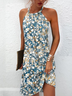 Jersey Floral Halter Casual Shorts