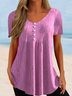 V Neck Basics Striped T-shirt