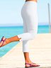 Chemical Fiber Blend Regular Fit Plain Trousers