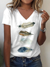 V Neck Jersey Casual T-shirt