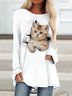 Loose Casual Crew Neck Animal T-shirt