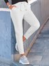 Casual Plain Autumn Natural Loose Jersey Elastic Band H-Line Regular Size Casual Trousers for Women