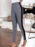 Plaid Printed Color Block Casual Leggings