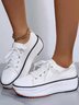 Leopard Print Breathable Platform Lace-Up Sneakers
