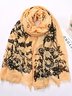 Ethnic Vintage Cotton Linen Floral Pattern Scarf Silk Scarf Shawl