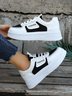 Fashion Contrast Panel Lightweight Round Toe Flats
