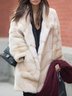 Casual Plain Shawl Collar Long sleeve Long sleeve Teddy Jacket