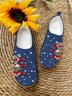 Christmas Blue Lightweight Soft Flats Canvas Footwear