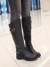 Buckle Zip Casual Straight Boots