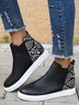 Snake Print Stitching Casual Inner Heightening Ankle Boots