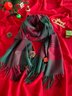 Christmas Red and Green Plaid Pattern Contrasting Cashmere Scarf Festive Party Scarf Autumn Winter Warmth