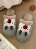 Christmas Elk Color Block Furry Slippers