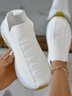 I Love U Pattern Slip On Knit Sneakers