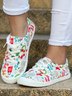 Christmas Snowman Plus Size Lace Up Flats