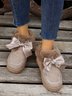 Winter Casual Rhinestone Bow Furry Lined Snow Booties