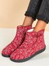 Ethnic Style Plant Graphics Warm Plus Velvet Outdoor Snow Boots