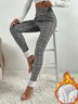 skinny check print legging