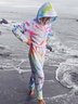 Crew Neck Vintage Long Sleeve Tie-Dye Pattern Two-Piece Set