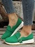 Casual Plain Color Buckle Strap Slip On Flat Sneakers