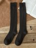 Casual Cotton Solid Color High Stretch Socks Tall Socks Everyday Accessories