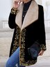 Shawl Collar Casual Floral Overcoat