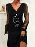 V Neck Loose Party Devore Dress