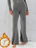 Casual Pit Texture Plain Plush Pants
