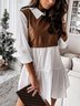 Casual Long Sleeve Shawl Collar Dress